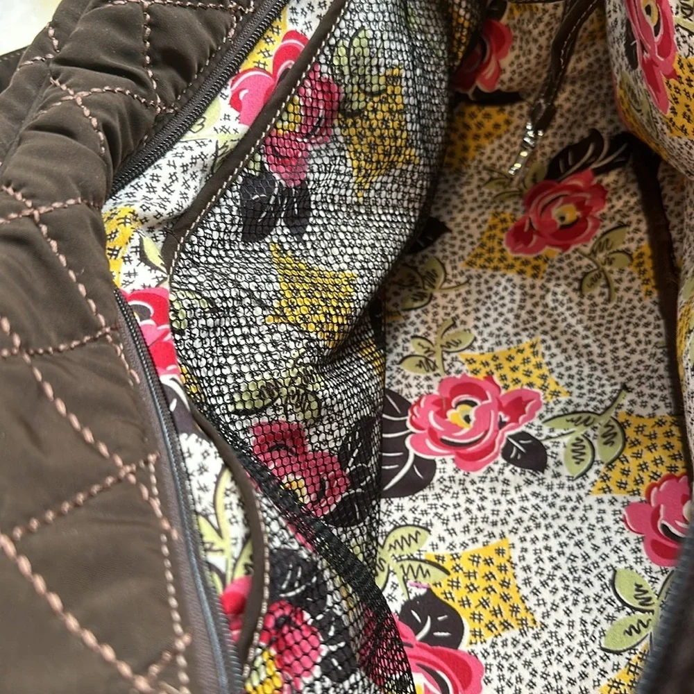 VERA BRADLEY Brown Quilted Heavy Duty Diaper Bag. Never used.